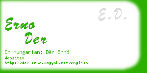 erno der business card